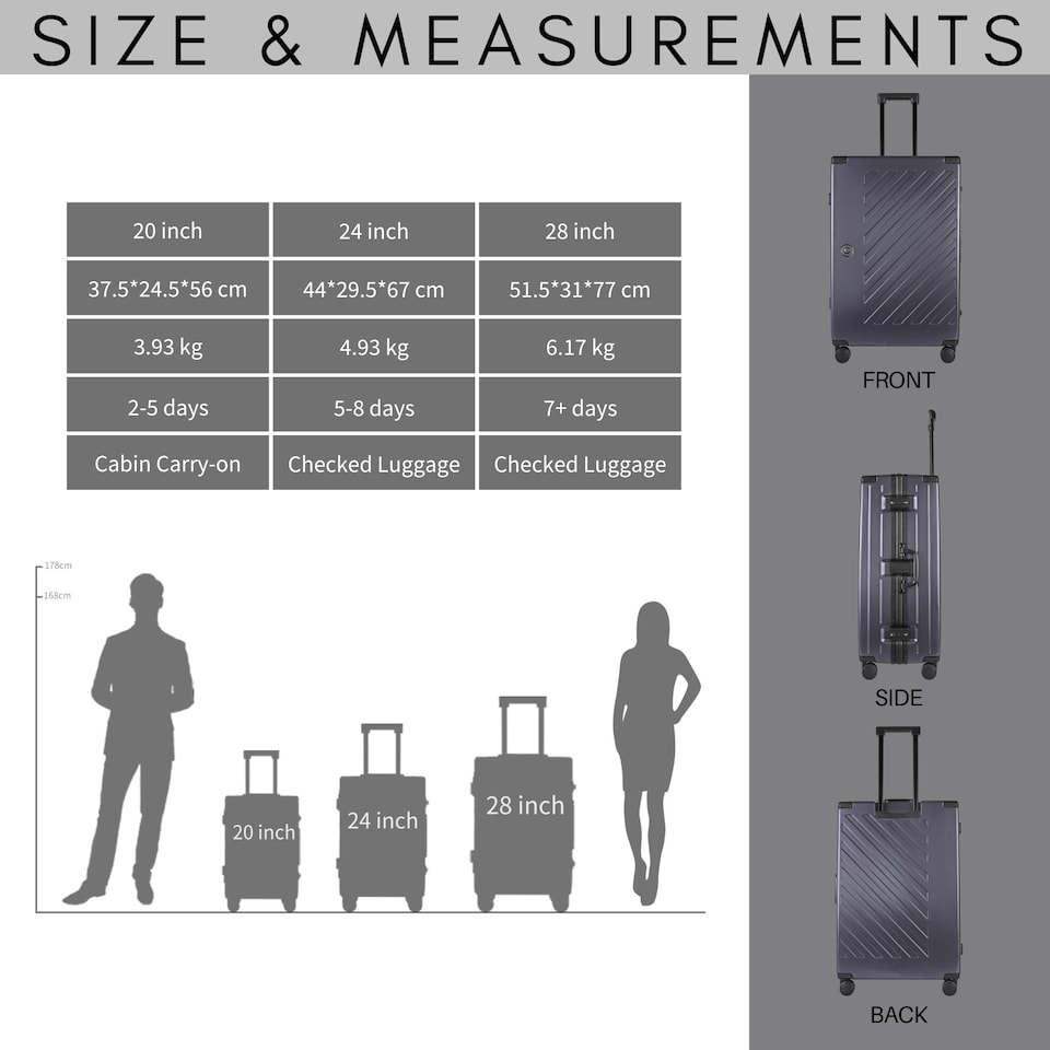 image 1 of Zipperless Suitcase Set, PC Hard Shell, Small & Large, TSA Lock