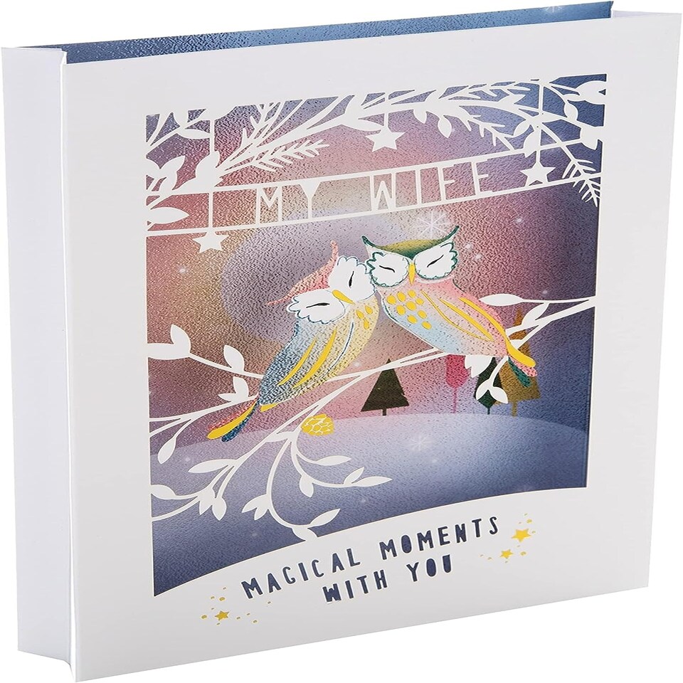 image 1 of Traditional 3D Shadowbox Design Wife Christmas Card