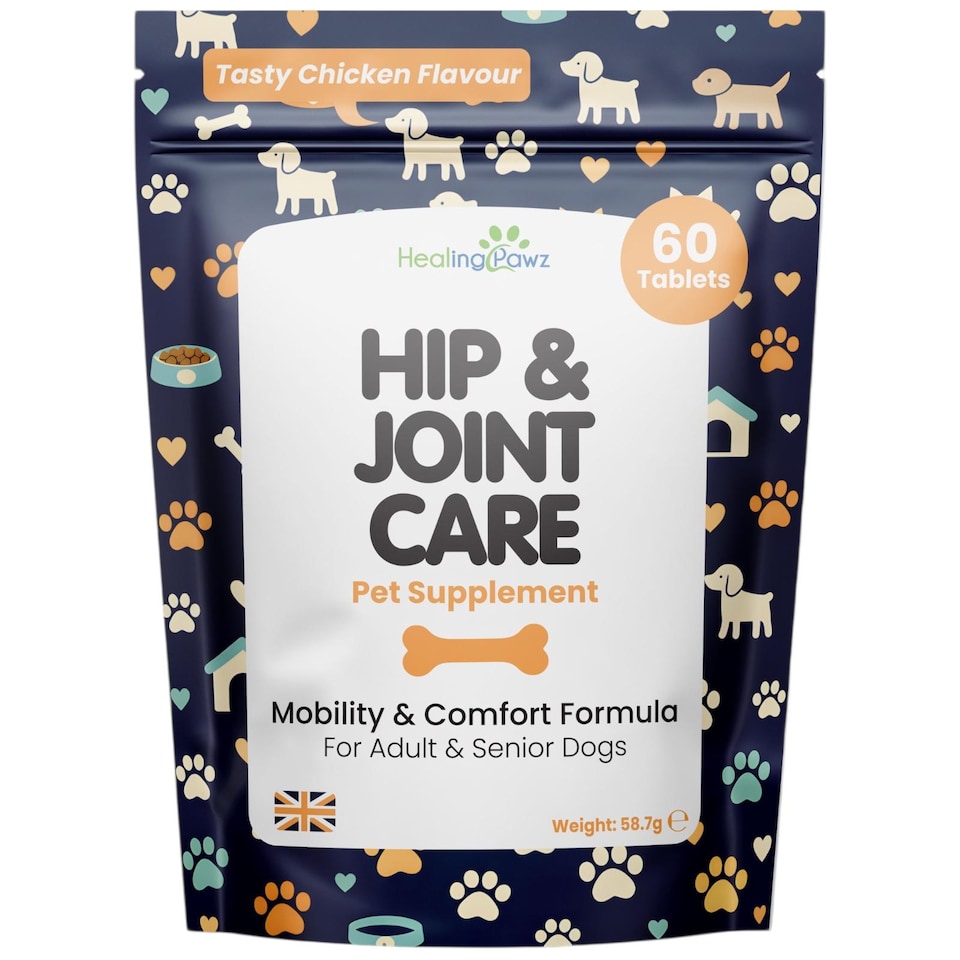 image 1 of Dog Hip &  Joint Care Support Supplement - With Green Lipped Mussel - 60 Chicken Tablets - For Adult & Senior Dogs - Mobility Support