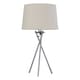 image 2 of Tripod - Chrome Lamp with Natural Linen Shade | Chrome | Brown | Large | 1