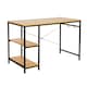 image 1 of Computer Desk Adjustable Shelves Storage Hook Office Table Workstation Brown | Light Oak