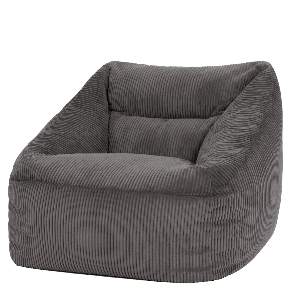 image 1 of icon Natalia Corduroy Armchair Bean Bag, Charcoal Grey