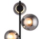 image 9 of Cole - Black with Smoke Glass Globes 3 Light Table Lamp