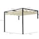 image 3 of Outsunny 2 x 3(m) Lean To Pergola with Retractable Roof, Wall Mounted Garden Gazebo Outdoor Sun Shade Shelter for Patio, Khaki
