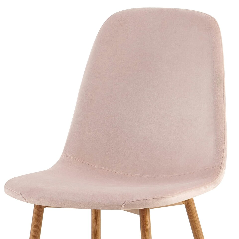 image 1 of Luxe Dining Chair 2pc Cobbleston Wood Printed Coating Cream