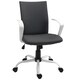 image 1 of Vinsetto Home Office Linen Chair Swivel Computer Desk Task Chair, Dark Grey