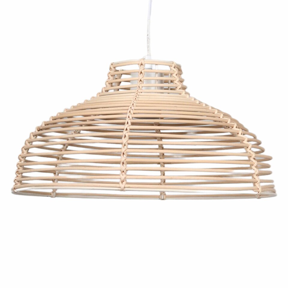 image 1 of Set of 2 Katrina - Rattan Dome Pendant Lightshades | Cream | Large | 2