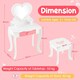 image 2 of COSTWAY 2-in-1 Kids Vanity Set Makeup Table & Chair Set