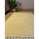 image 1 of Hush Hand Loomed Soft Rug in Muted Colours - Cotton - L120 x W180 cm - Mustard Yellow