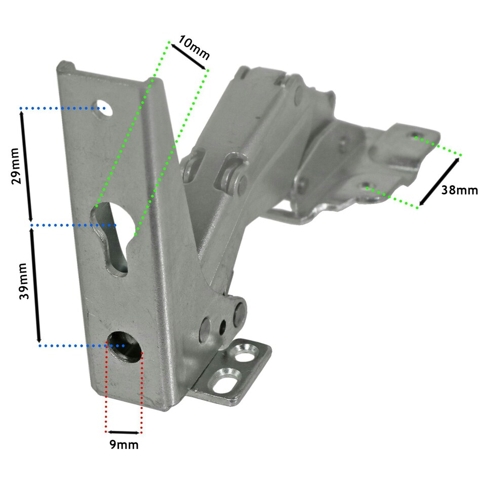 image 1 of SPARES2GO Integrated Door Hinge Pair compatible with Ikea Fridge Freezer 3362 3363 5.0 41,5 Silver