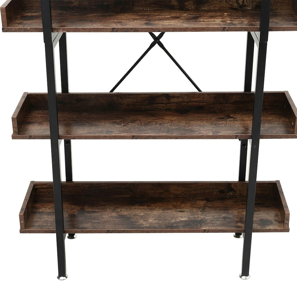 image 1 of Living and Home Shelving Unit Bookcase Display Shelf 5-Tier - Brown