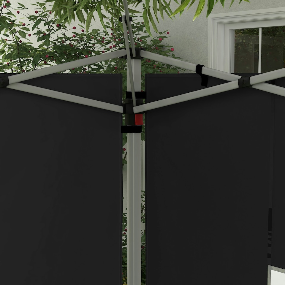 image 1 of Outsunny Gazebo Side Panels for 3x3(m) or 3x4m Pop Up Gazebo, 2 Pack, Black