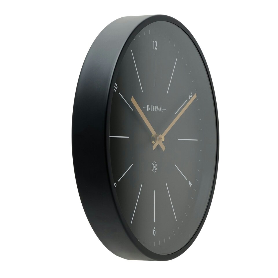 image 1 of Interval Metal Wall Clock 32cm - Black Black