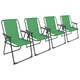 image 1 of Harbour Housewares Folding Metal Beach Chairs - Matt Black/Green - Pack of 4