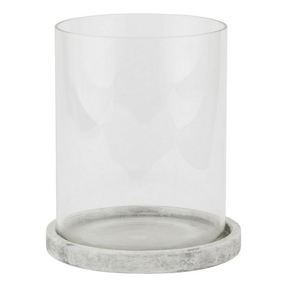 image 1 of Athena Stone Large Hurricane Lantern - Ceramic - L18 x W18 x H21 cm - White