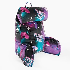 OHS Soft Plump Cosy Reading Support Sofa Bed Pillow Cuddle Cushion With Head Rest Purple | Neon Purple Gaming | 80 x 60cm
