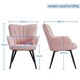 image 3 of Yaheetech Modern Pleated Curved Back Fabric Accent Chair Pink
