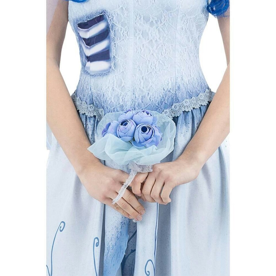 image 1 of Corpse Bride Bouquet Emily Halloween Costume Prop - Blue - One Size One Size