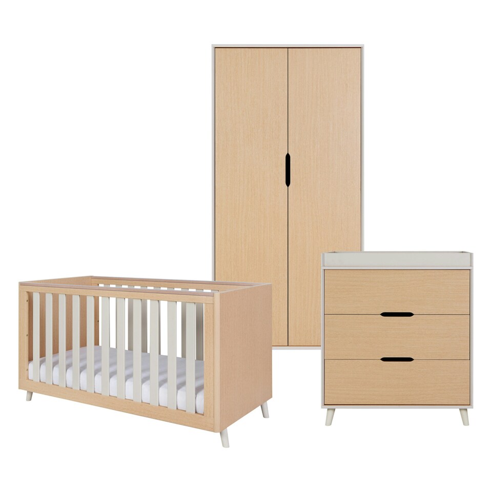 image 1 of Tutti Bambini Fika 3pc Room Set - Light Oak/White Sand