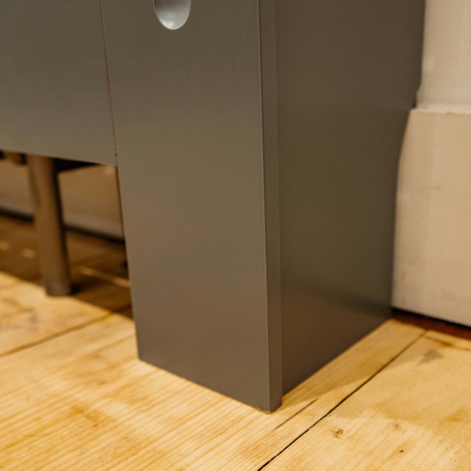 image 1 of Stylish MDF Grey Horizontal Design Radiator Cover - Large