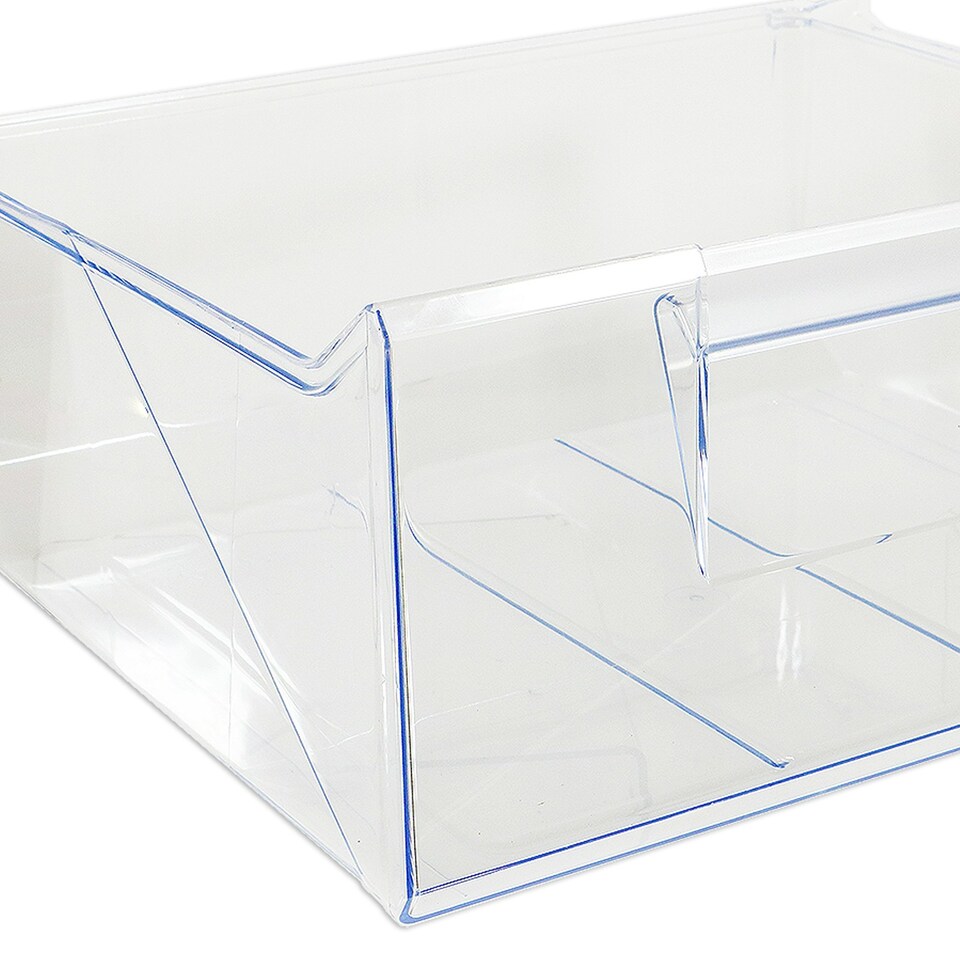 image 1 of SPARES2GO Lower Drawer for Zanussi ZBB27450 ZBB27452 ZBB27453SK ZNFN18FS5 Fridge Freezer 2nd from Bottom Container Box Clear