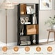 image 8 of COSTWAY 5-Tier Geometric Bookshelf Bookcase Organizer Black Black