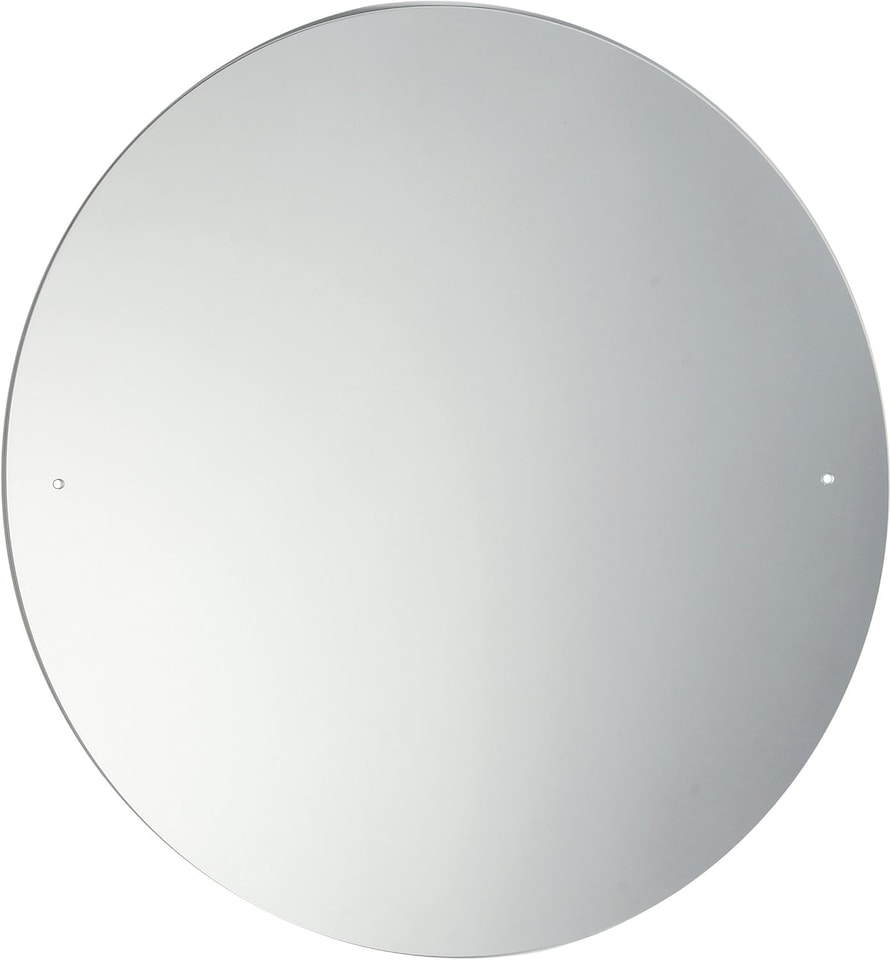 image 1 of 40cm Circular Frameless Bathroom Mirror with Pre-drilled Holes and Wall Hanging Fittings