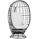 image 2 of Outsunny Swivel Egg Chair, Garden Rattan Swivel Chair with Thickened Cushion and Pillow, 150 KG Capacity for Indoor Outdoor, Balcony, Patio, Black
