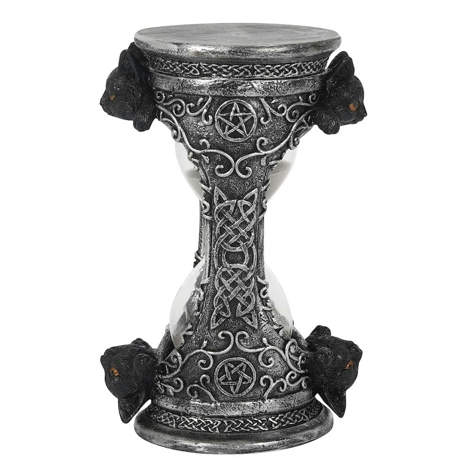 image 1 of Something Different Black Cat Hourglass - Black/Grey - One Size