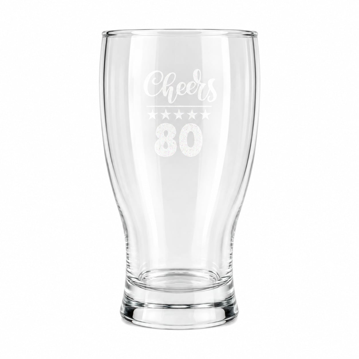Afewhometruths 80th birthday gift engraved pint glass in Clear | Size: 500ml