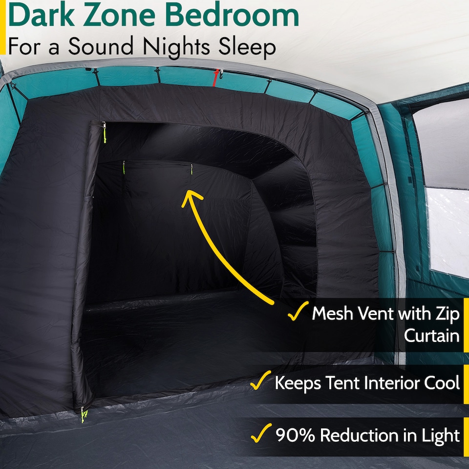 image 1 of Brazen Inflatable Air Tent 4 Man 5000mm Living Area Bedroom Pump And Bag | Blue | Teal | 1