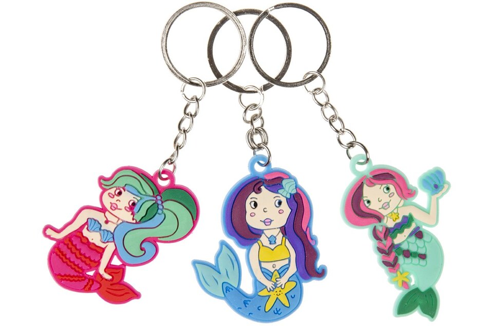 image 1 of Pack of 6 Mermaid Design Keychains