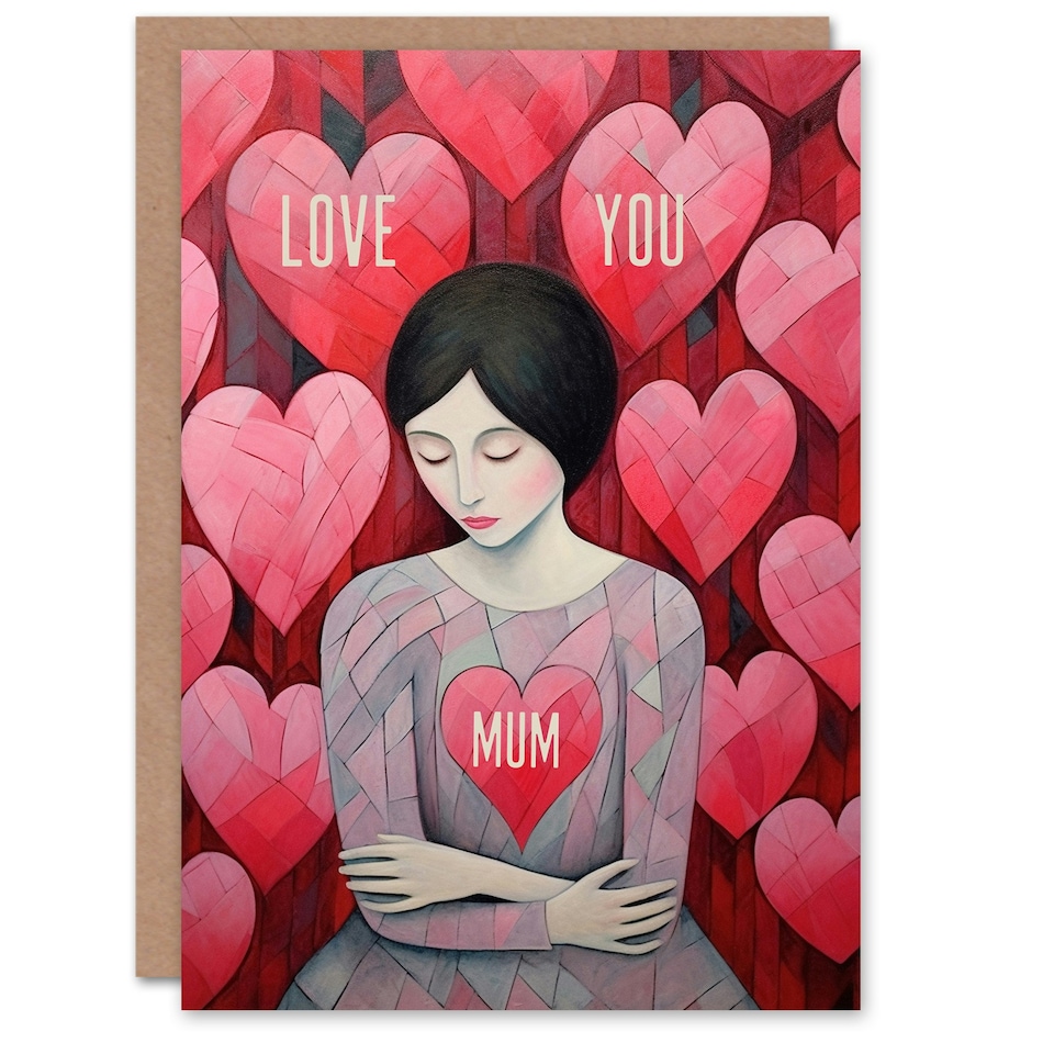 image 1 of Mothers Day Card Love You Hearts Mum Card