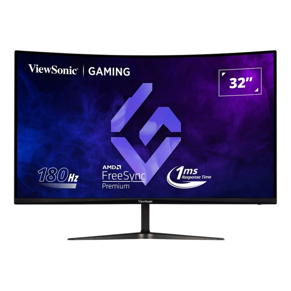 ViewSonic VX Series VX3218C-2K 32" Curved IPS Quad HD 180Hz 1ms Height Adjustable Built in Speakers Gaming Monitor
