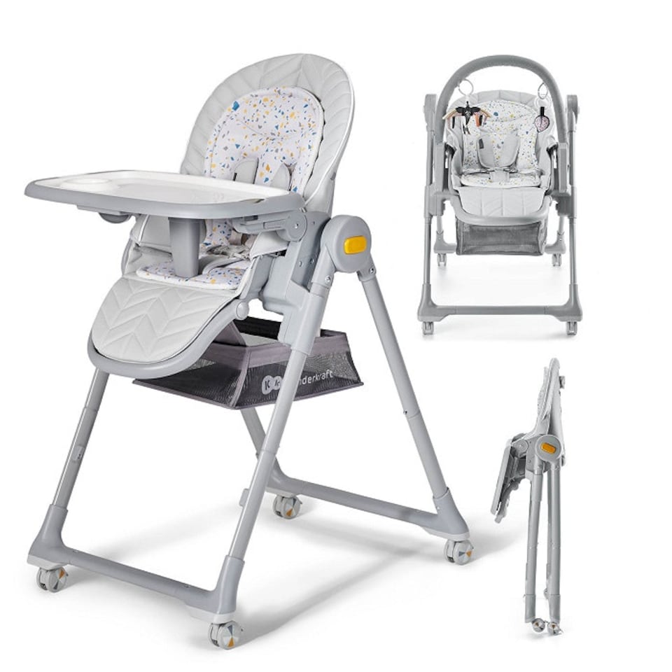 image 1 of Kinderkraft Lastree High Chair for Baby and Toddler - Grey