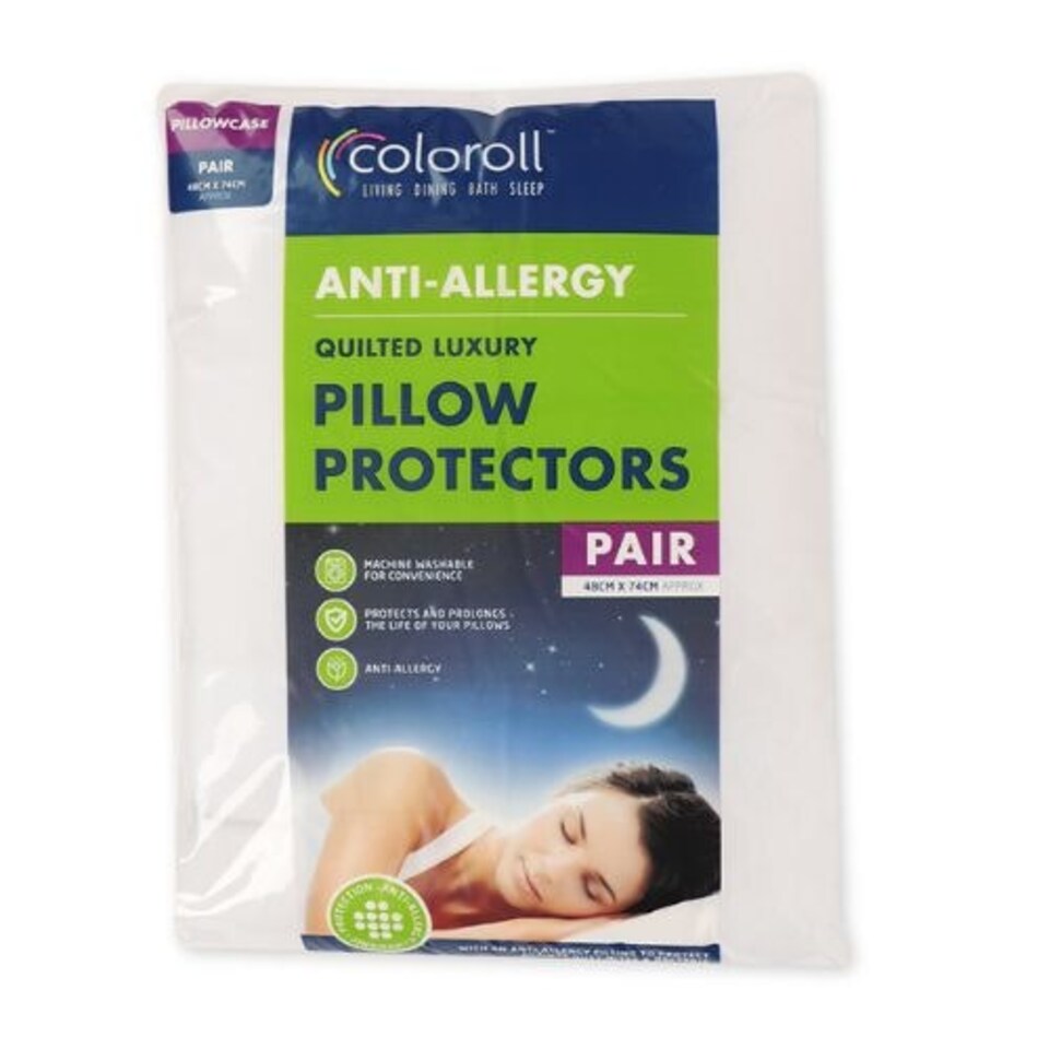 Coloroll Anti-Allergy Pillow Protector 2 Pack Multi