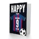 image 2 of Football Strip Kit Red Striped Top Age 9 Year Old Child Kids 9th Birthday Card