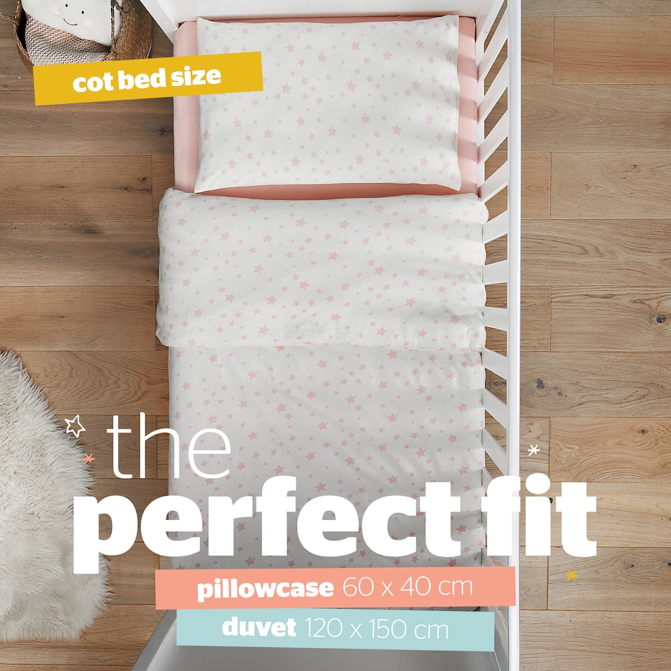 image 1 of Silentnight Safe Nights Stars Cot Bed Duvet Set