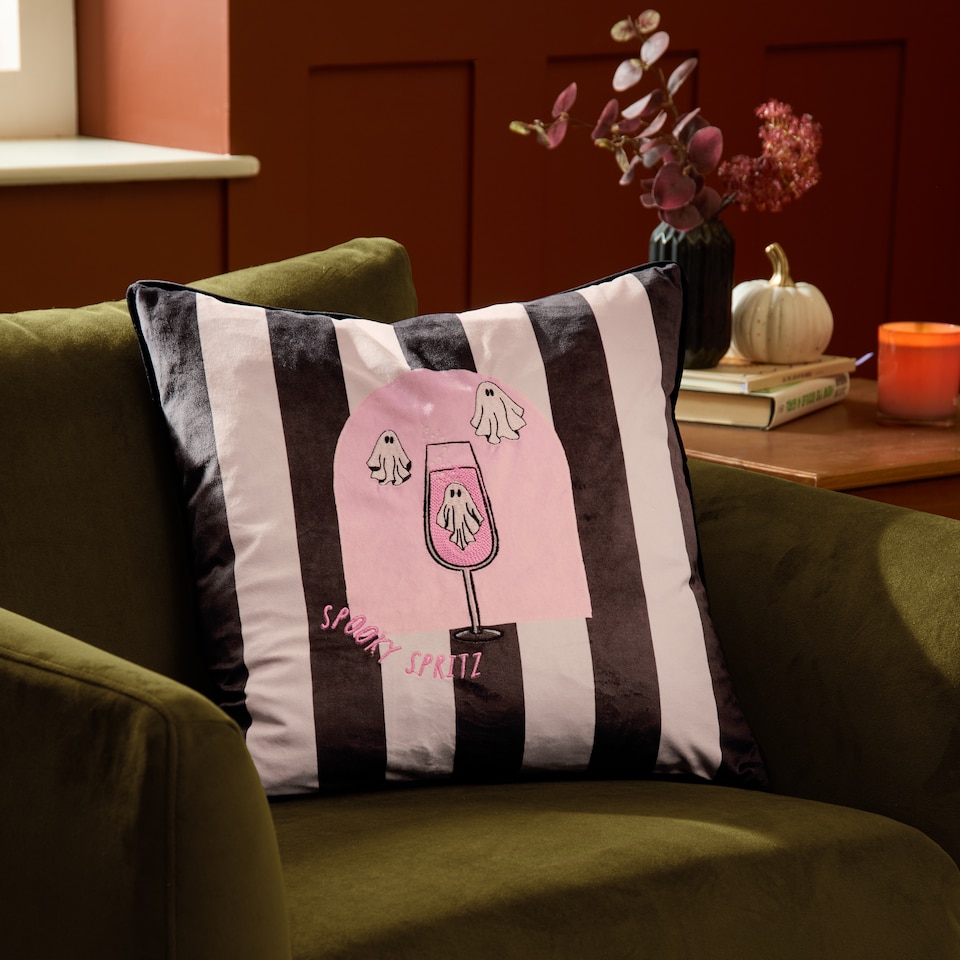 image 1 of Furn Spooky Spritz Velvet Halloween Cushion
