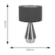 image 3 of ValueLights Jax Chrome Dimmable Touch Table Lamp with Charcoal with Chrome Inner Lamp Shade