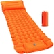 image 1 of Ultralight Inflatable Sleeping Mat with Built-in Pillow & Foot Pump | Orange | Orange