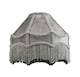 image 1 of Traditional Victorian Empire Lampshade in Soft Dove Grey Velvet with Tassels | Grey | 12"