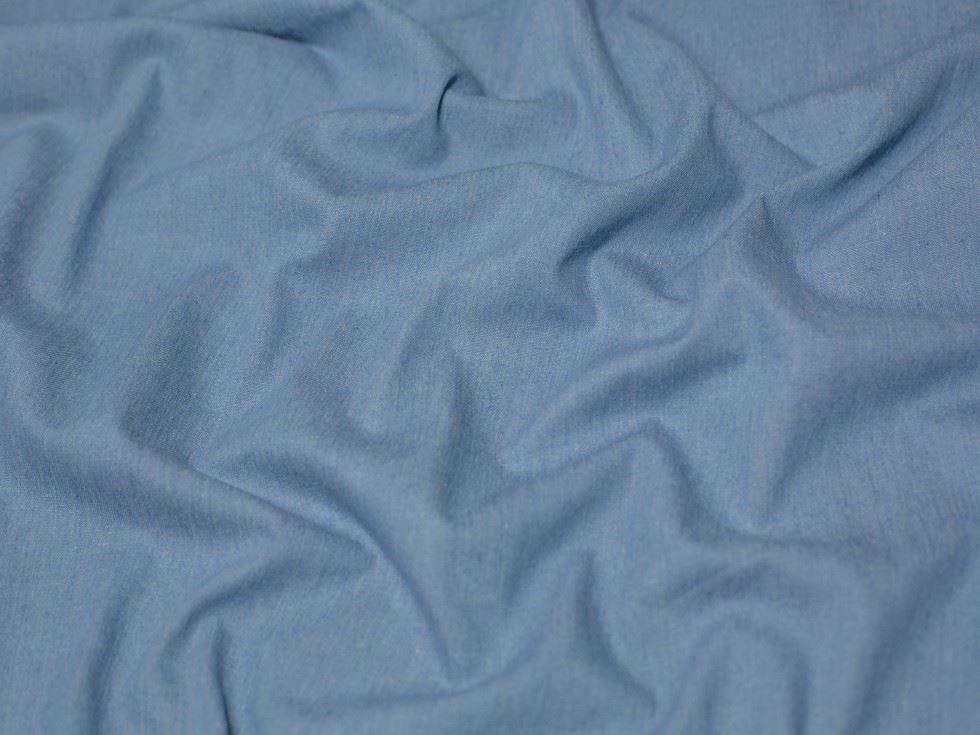 Minerva Core Range Blue 200gsm Washed Cotton Denim Fabric for Bag Making, Dressmaking, 150cm / 59" Wide - per metre