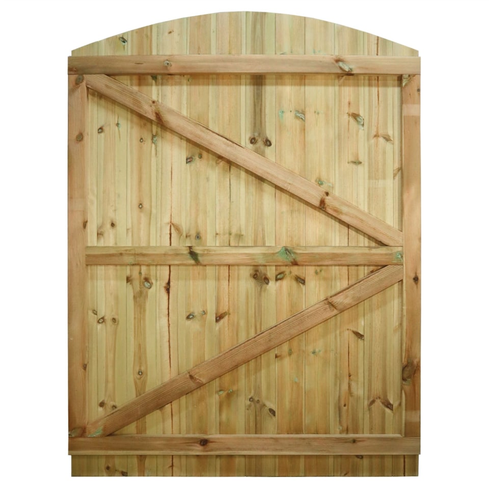 image 1 of Arch Top Wooden Garden Gate 6ft x 4.5ft Tongue & Groove Fully Framed Treated Door