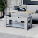 image 4 of Vida Designs Lift Up Coffee Table With Storage Compartment & Shelf, Grey & Oak