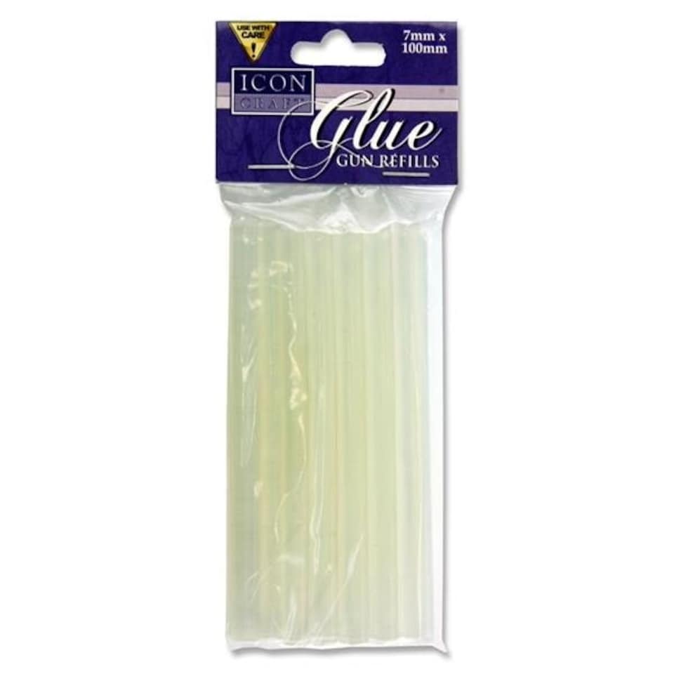 Pack of 12 Regular 7x100mm Glue Gun Refills by Icon Craft