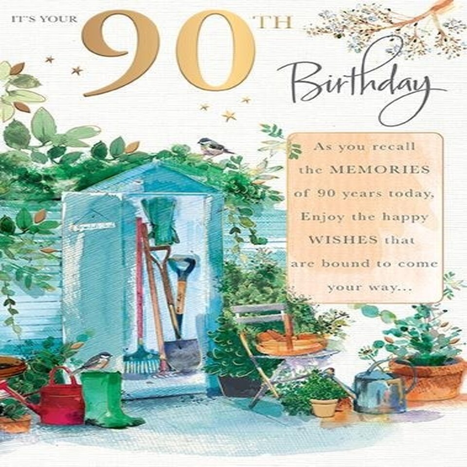 Words 'n' Wishes Traditional 90th Birthday card Male