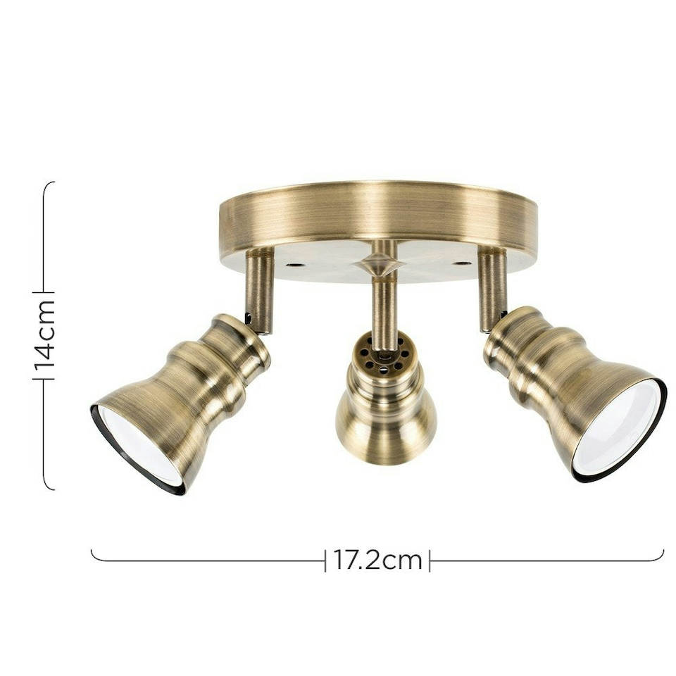 image 1 of ValueLights Trad Spotlight Brushed Gold Spotlight and GU10 Spotlight LED 5W Cool White 6500K Bulb Gold
