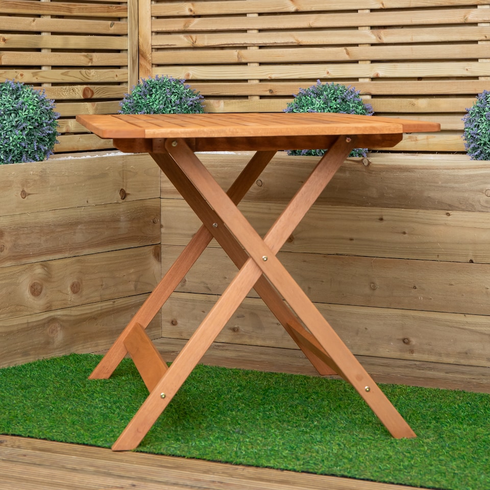 image 1 of Windermere Outdoor 6 Person Folding Rectangular Wooden Table