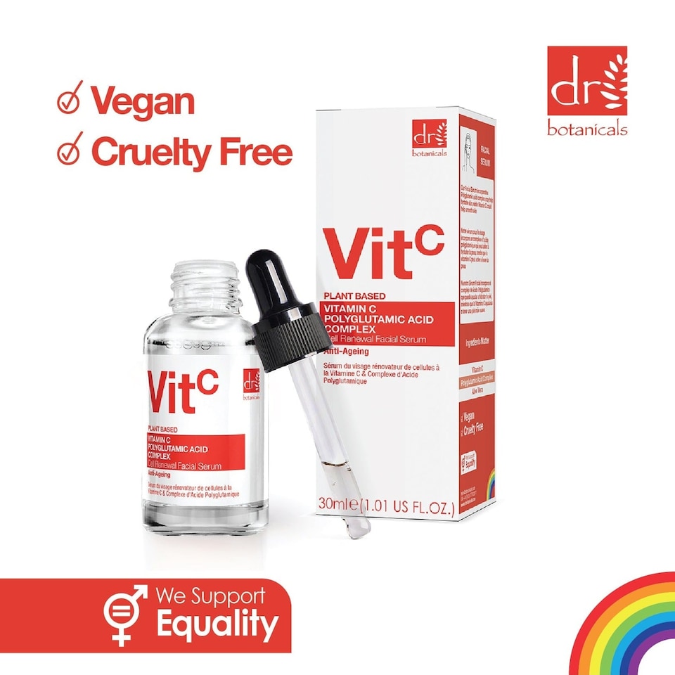 image 1 of Dr Botanicals Vitamin C 3% & Polyglutamic Acid Complex 1% & Brightening Facial Serum 30ml